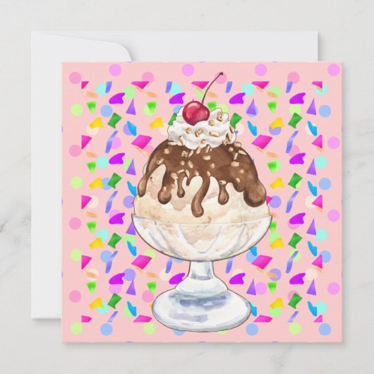 Ice Cream Sundae Kaart (Voorkant)