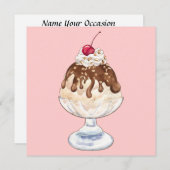 Ice Cream Sundae Kaart (Voorkant / Achterkant)