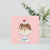 Ice Cream Sundae Kaart (Staand voorkant)
