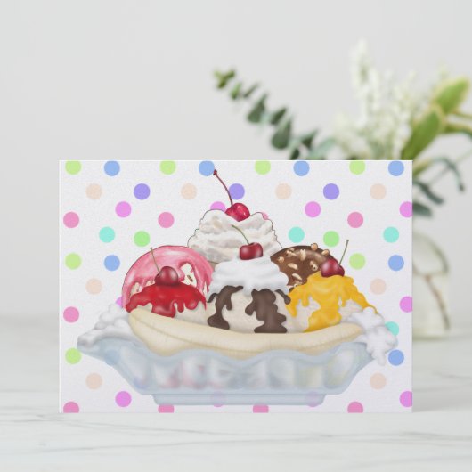 Ice Cream Sundae Kaart (Staand voorkant)