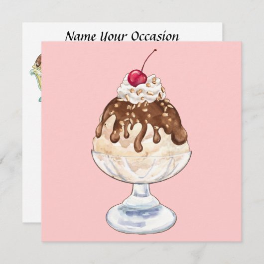 Ice Cream Sundae Kaart (Voorkant / Achterkant)