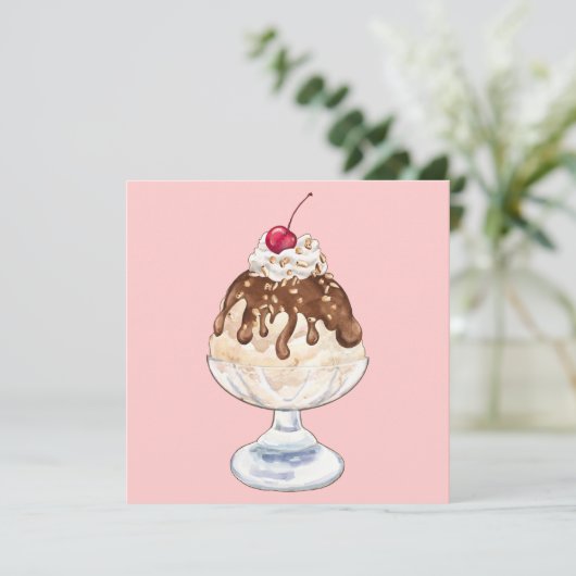 Ice Cream Sundae Kaart (Staand voorkant)