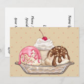 Ice Cream Sundae Kaart (Voorkant / Achterkant)