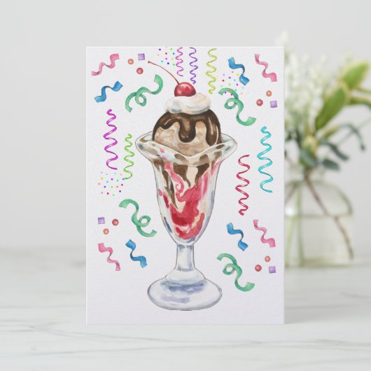 Ice Cream Sundae Kaart (Staand voorkant)