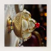 Ice Cream Sundae met gouden siroop Blank Legpuzzel (Horizontaal)