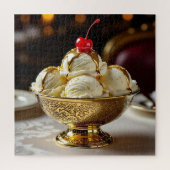Ice Cream Sundae met gouden siroop Blank Legpuzzel (Verticaal)