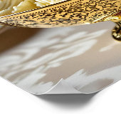 Ice Cream Sundae met gouden siroop Blank Poster (Hoek)