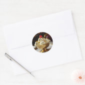 Ice Cream Sundae met gouden siroop Blank Ronde Sticker (Envelop)