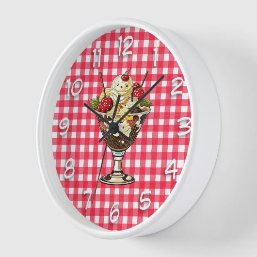 Ice Cream Sundae met Kersen Rood Geruit (Hoek)