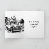 Ice Cream Sundae met Kleurplaat Verjaardag Kaart (Binnen)