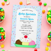 Ice Cream Sundae met Sprinkles Blue Baby Sprinkle Kaart