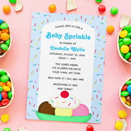 Ice Cream Sundae met Sprinkles Blue Baby Sprinkle Kaart