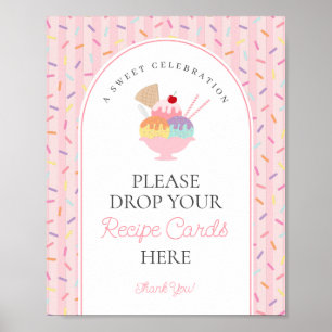 Ice Cream Sundae Opgerept Een Receptteken Delen Poster