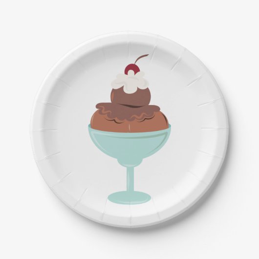 Ice Cream Sundae Papieren Bordje (Voorkant)
