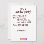 Ice Cream Sundae Party Invitations (Hot Fudge) Kaart (Achterkant)