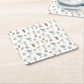Ice Cream Sundae Pattern White Kartonnen Onderzetters (Schuin)