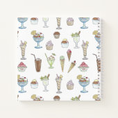 Ice Cream Sundae Pattern White Notitieboek (Achterkant)