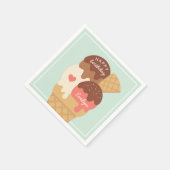 Ice Cream Sundae Persoonlijke kinderen Birthday Pa Servet (Hoek)