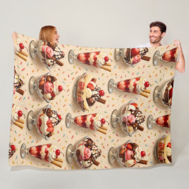 Ice cream sundae premium fleece deken