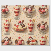 Ice cream sundae premium wrapping paper cadeaupapier (Vlak)