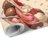 Ice cream sundae premium wrapping paper cadeaupapier (Rol Hoek)