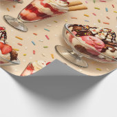 Ice cream sundae premium wrapping paper cadeaupapier (Hoek)