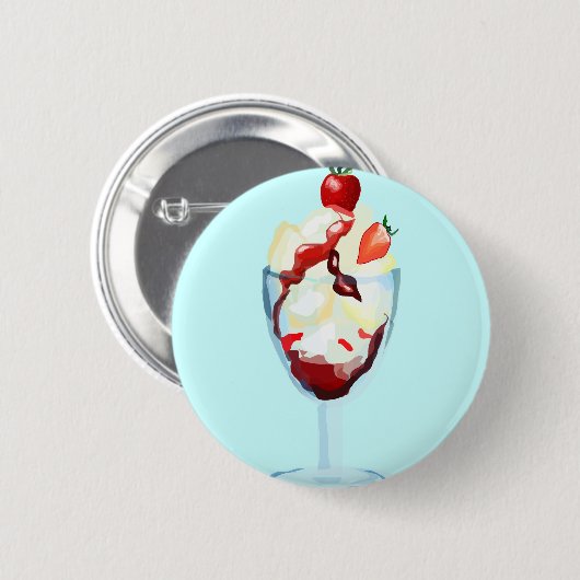 Ice Cream Sundae Ronde Button 5,7 Cm (Voorkant /achterkant)