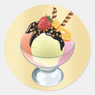Ice Cream Sundae Ronde Sticker