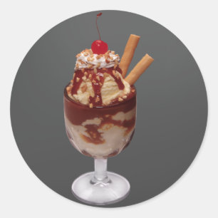 Ice Cream Sundae Ronde Sticker