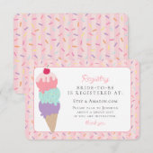 Ice Cream Sundae schepte het Vrijgezellenfeest reg Informatiekaartje (Voorkant / Achterkant)