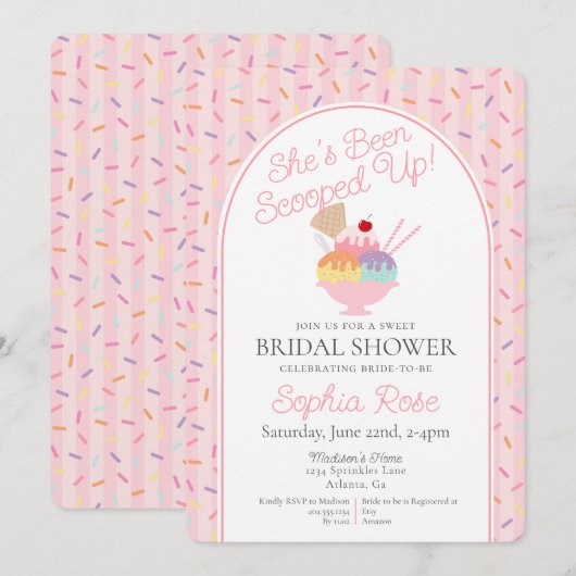 Ice Cream Sundae schepte zoet Vrijgezellenfeest op Kaart (Voorkant / Achterkant)