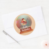 Ice cream sundae sneeuw wereldbol schattige sticke ronde sticker (Envelop)