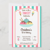 Ice Cream Sundae Sociale Verjaardagsfeestuitnodigi Kaart (Voorkant)