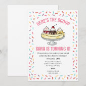 Ice Cream Sundae Sociale Waterverf Verjaardag Kaart (Voorkant / Achterkant)