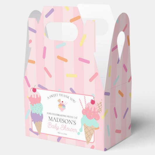 Ice Cream Sundae Sprinkled Baby shower gunstbox Bedankdoosjes (Geopend)
