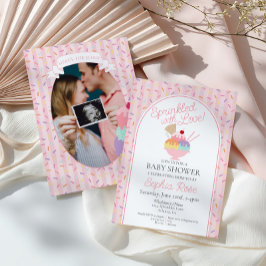 Ice Cream Sundae Sprinkled with Love Baby Shower Kaart