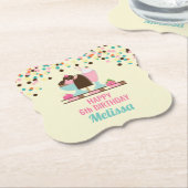 Ice Cream Sundae Summery behandelt Birthday Kartonnen Onderzetters (Gekanteld)