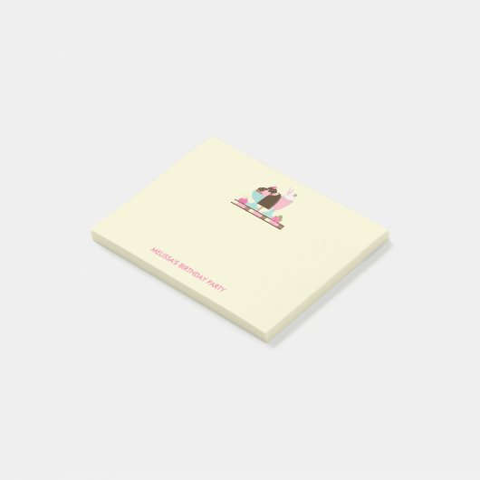 Ice Cream Sundae Summery Treats Verjaardagsfeest Post-it® Notes (Schuin)