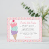 Ice Cream Sundae Sweet Books voor Baby Sprinkle Informatiekaartje (Staand voorkant)