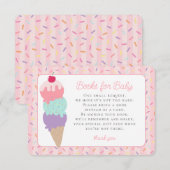 Ice Cream Sundae Sweet Books voor Baby Sprinkle Informatiekaartje (Voorkant / Achterkant)