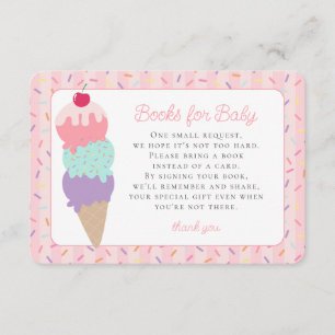 Ice Cream Sundae Sweet Books voor Baby Sprinkle Informatiekaartje