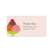 Ice Cream Sundae Verjaardagsadreslabel (roze) Etiket (Voorkant)