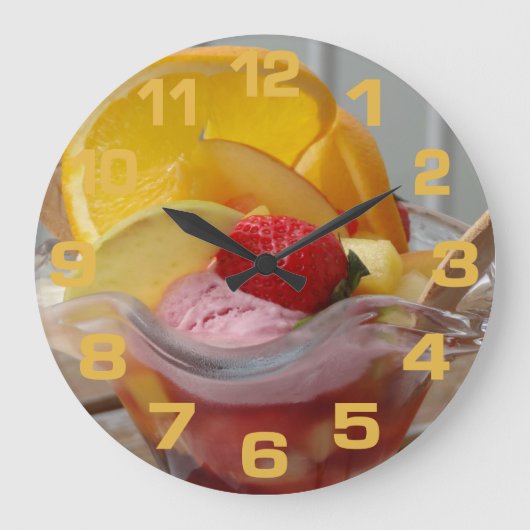Ice Cream Sundae-wandklokken Grote Klok (Voorkant)