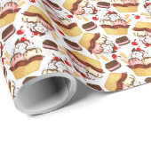 Ice Cream Sundae Wrapping Paper Cadeaupapier (Rol Hoek)