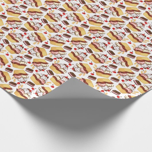Ice Cream Sundae Wrapping Paper Cadeaupapier (Hoek)