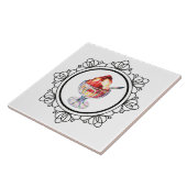 Ice Cream Sundae Zwart Wit Rood Tegeltje (Zijkant)