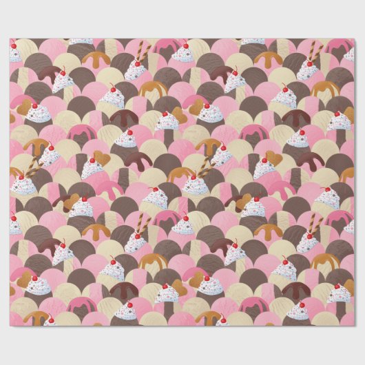 Ice Cream Sundaes Cadeaupapier (Vlak)