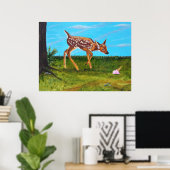 Ice Cream Surprise Deer Fine Art Poster (Thuiskantoor)
