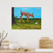 "Ice Cream Surprise" hert fine art poster (Keuken)