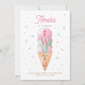 Ice Cream Sweet 2e verjaardagsfeest Kaart (Voorkant)